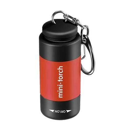 Portable LED Mini Torch Light: USB Rechargeable Keychain Flashlight For Outdoor Hiking, Camping Waterproof Pocket Lamp About 52mm X 21mm USB Charging RED