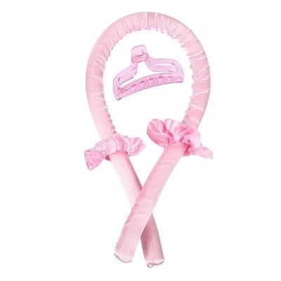 Heatless Curling Rod Headband No Heat Hair Curlers pink