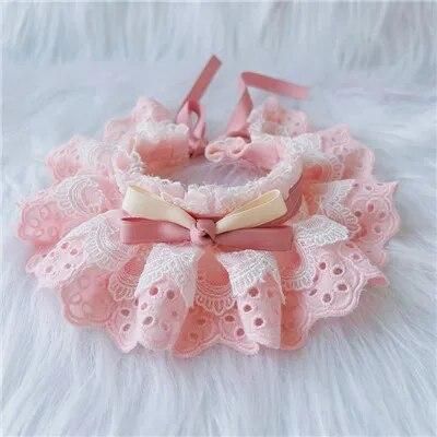 Bowtie Lace Collar Adjustable Pet Bibs Puppy Neckwear & Accessories L 3