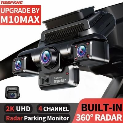 TiESFONG I7Pro 4CH GPS Dash Cam With 4K Front And 3x1080P Cameras WiFi DVR 360 Coverage And 24H Parking Mode 256 Gb