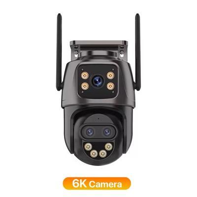 6K 9MP WiFi Outdoor PTZ Security Camera Triple Lens, Dual Screen, 8x Zoom, AI Motion Tracking eu Plug 6k Camera