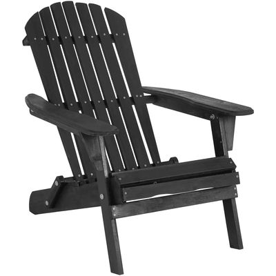 All Weather Folding Adirondack Chair, Fire Pit Lounge Seating, Easy Assembly single