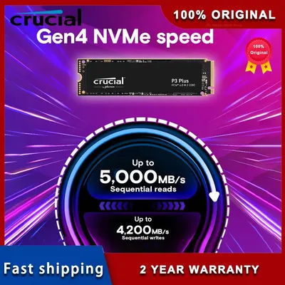 Original Crucial P3 PLUS 500GB 1TB 2TB PCIe4.0x4 NVME M.2 2280 SSD,up to 5000MB/s SOLID State Disk (OEM PACKAGE)