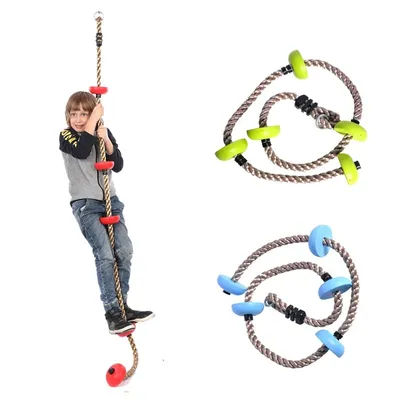 Kids Climbing Ropes Children Swing Disc Climbing Plastic Rope Kids Playground Equipment Outdoor Indoor Swing Fun Fitness Toys