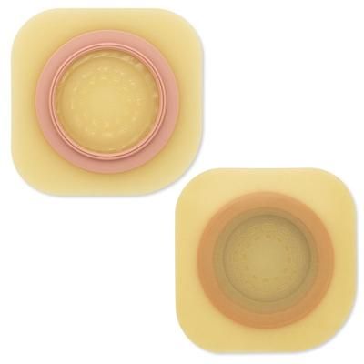 Pouchkins SoftFlex Ostomy Barrier Precut, Standard Wear Adhesive without Tape 1-3/4 Inch Floating Flange Green Code System Polymer / Copolymer Plastic