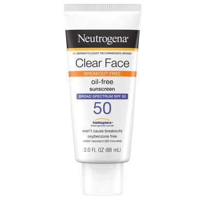 Neutrogena Clear Face Sunscreen SPF 50 Lotion 3 oz. Tube (1193256_EA)