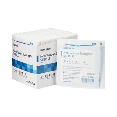 McKesson Nonwoven Sponge 2 X 2 Inch 4-Ply Sterile 2 per Pack (446032_CS)
