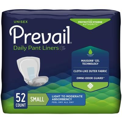 Prevail Daily Pant Liners Incontinence Liner 12-1/2 Inch Length Moderate Absorbency Polymer Core Small (677283_CS)