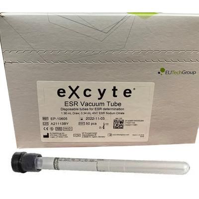Excyte Vacuum Tube Venous Blood Collection Tube Sodium Citrate Additive 1.36 mL Conventional Closure Plastic Tube (723775_BX)