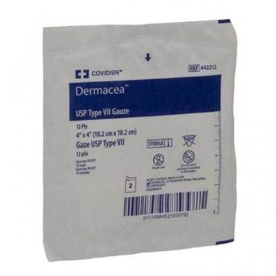 Dermacea Gauze Sponge 4 X 4 Inch 12-Ply Sterile 2 per Pack (549442_TR)