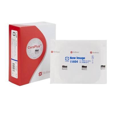 New Image CeraPlus Ostomy Barrier Trim to Fit, Extended Wear Adhesive Tape Borders 70 mm Flange Blue Code System Up to 2 Inch Opening (970805_EA)