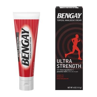 Bengay Ultra Strength Topical Pain Relief 30% - 10% - 4% Strength Camphor / Menthol / Methyl Salicylate Cream 4 oz. (861389_CS)