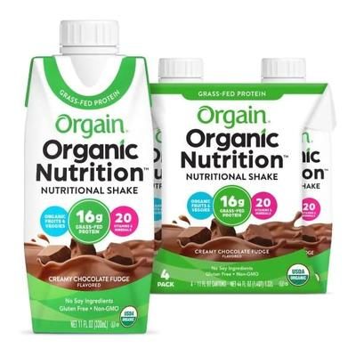 Orgain Organic Nutritional Shake Oral Supplement Creamy Chocolate Fudge Flavor Liquid 11 oz. Carton (1039287_PK)