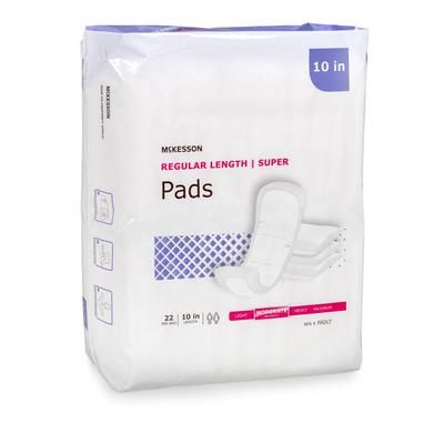 McKesson Super Bladder Control Pad 10 Inch Length Moderate Absorbency Polymer Core One Size Fits Most (884158_BG)