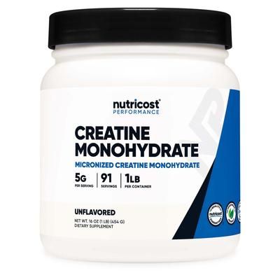 Nutricost Creatine Monohydrate Oral Supplement Unflavored Powder 1 lb. Canister (1270272_BT)