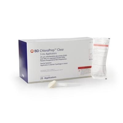 ChloraPrep Clear Skin Prep Solution 3 mL Foam Applicator 2% / 70% Strength CHG (Chlorhexidine Gluconate) / Isopropyl Alcohol Sterile (1189869_CS)