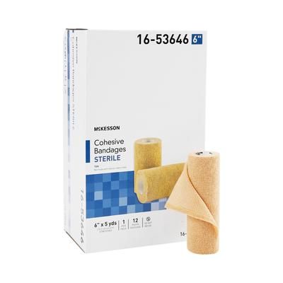 McKesson Cohesive Bandage 6 Inch X 5 Yard Self-adherent Closure Tan Sterile Standard Compression (520554_CS)