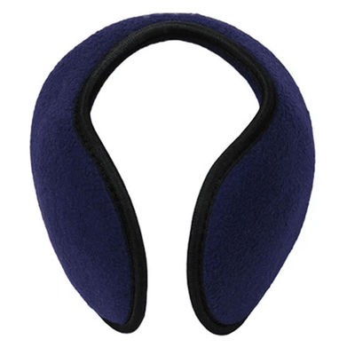2x Winter Ear Muffs Fleece Ear Warmers For Men Women Behind the Head Design, Foldable, Soft Shell Thermal Band royal Blue