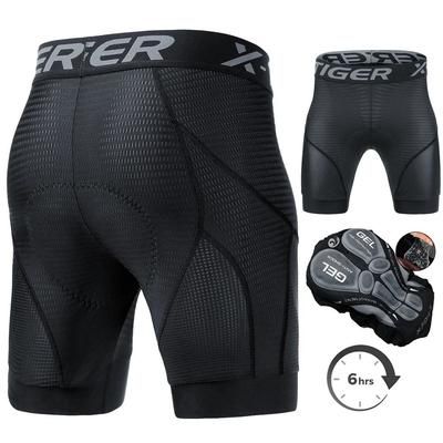 X TIGER Mens Cycling Underwear Shorts 5D Padded Sports Riding Bike Bicycle MTB Liner Shorts With Anti Slip Leg Grips l gray