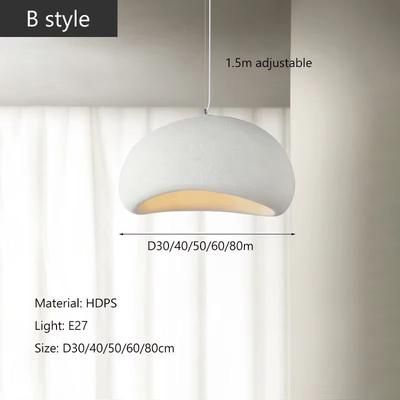 Nordic Wabi Sabi Pendant Light Minimalist E27 LED Hanging Lamp For Dining Room, Bedroom & Loft Interiors white B d30cm white Light
