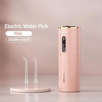 Rechargeable Oral Irrigator, Portable Electric Water Floss Tooth Cleaner, Waterproof Dental Care Device For Adults pink