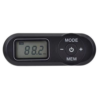 JINSERTA Portable Pocket FM Radio With LCD Display & Neck Lanyard Mini Sports Receiver With 3.5mm Headphone Jack black
