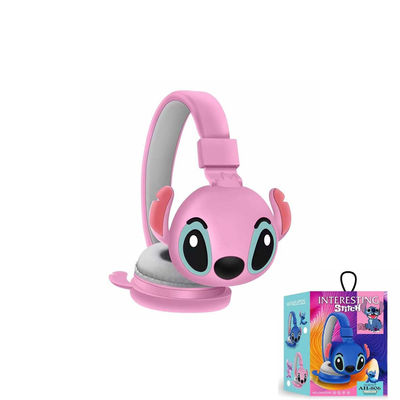 Disney Stitch Wireless Bluetooth Headphones, Foldable Stereo Headsets With Mic, Anime Cartoon Kids Gift pink