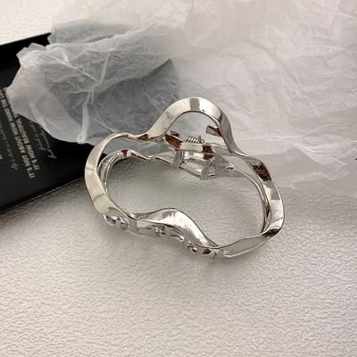 Hollow Liquid Hair Clips, Metal Hair Claw Hairclip For Women, Crab Fashion Accessories & Headband Hairpin silver