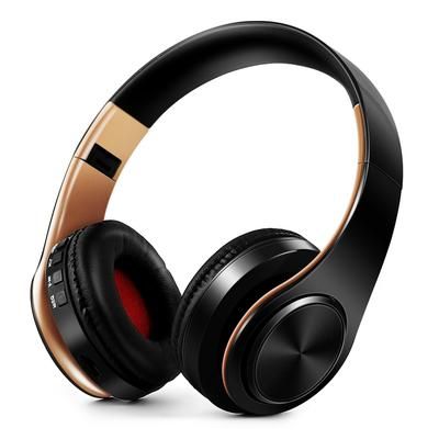 Gold Wireless Bluetooth Headphones For Men Gift, Stereo Headset With Built in MIC & 3.5mm AUX Jack For IPhone Samsung black Gold