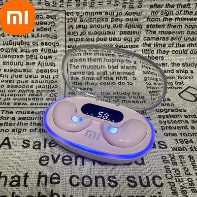 Xiaomi Wireless Sleeping Earbuds, Mini TWS Bluetooth Headset, Hidden Stereo Headphones With Mic HD Call Waterproof pink