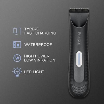 Electric Groin & Body Hair Trimmer For Men Waterproof Groomer With Replaceable Ceramic Blade Electric Groin & Body Hair Trimmer For Men Waterproof Groomer With Replaceable Ceramic Blade