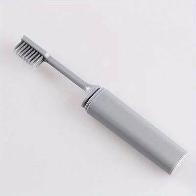 Folding Charcoal Travel Toothbrush, Compact, Portable, & Hygienic Toothbrush Ideal For Camping, Hiking & On the Go Oral gray