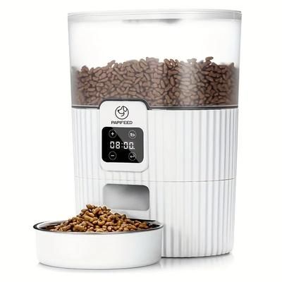 Smart Automatic Cat & Dog Feeder, WiFi Remote Pet Food Dispenser With Fixed Meal Timer wifi White