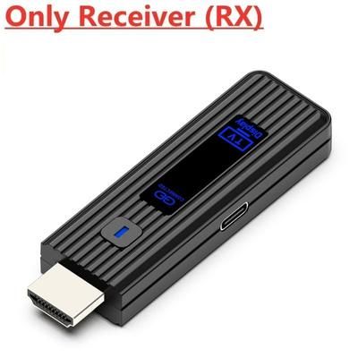 Wireless HDMI Video Dongle Adapter, Transmitter & Receiver Kit For PC, Camera, Laptop To TV, Projector, Or Monitor black rx