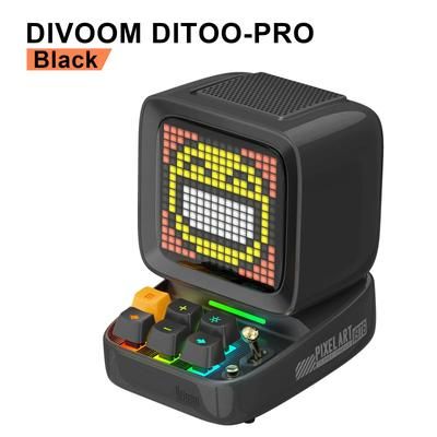 Divoom Ditoo Pro Retro Pixel Art Bluetooth Speaker With Smart Alarm And DIY LED Display, Gift For Home Light Decoration black