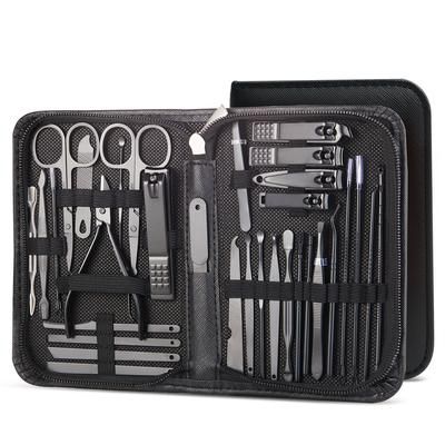 Premium Manicure Kit Pedicure Grooming Set With Nail Scissors, Cutters & Beauty Tools For Salon Quality Care 32pcs Black black