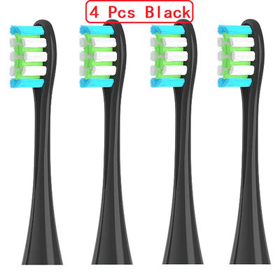 Soft DuPont Replacement Brush Heads Compatible With Oclean Sonic Electric Toothbrush 4 Pcs Black