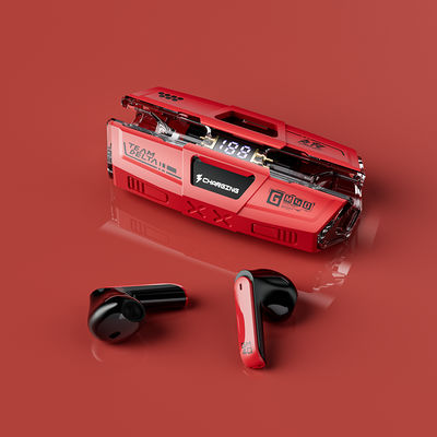 Gaming Headset Stereo Audio, TWS Wireless Headset Bluetooth 5.3, HiFi Dual Mode Headphones For Gaming And Music red