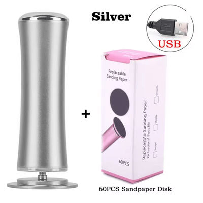USB Electric Foot Grinder And Callus Remover For Smooth Skin And At Home Pedicures silver