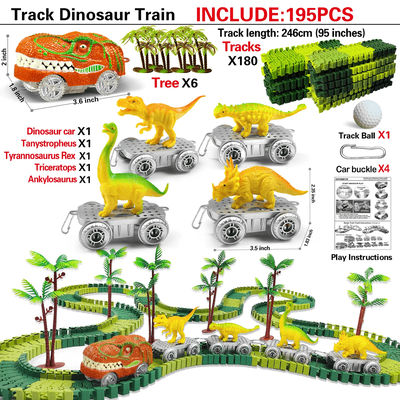 Dinosaur Race Track Toy Set With Electric Car And Looping Track For Kids track Set195