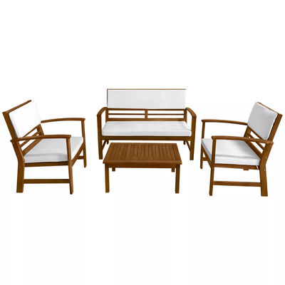 Outdoor Patio Sofa Set, Durable Acacia Wood Patio Furniture, Outdoor Chat Set With Cushions And Table Outdoor Patio Sofa Set, Durable Acacia Wood Patio Furniture, Outdoor Chat Set With Cushions And Table