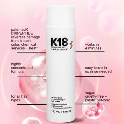 K18 Leave In Repair Hair Mask For Dry Damaged Hair 4 Minute Intensive Treatment 50ml