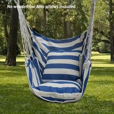 Handwoven Hanging Hammock Chair For Indoor & Outdoor Relaxation blue And White