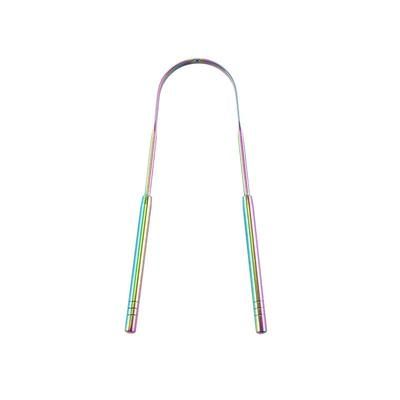 Reusable Stainless Steel Tongue Scraper For Oral Hygiene And Fresh Breath rainbow B
