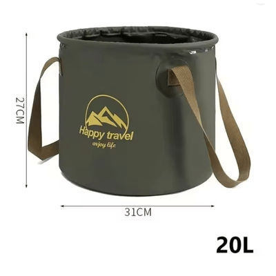 Collapsible Portable Camping Bucket Foldable Outdoor Water Carrier For Fishing And Travel green 20l