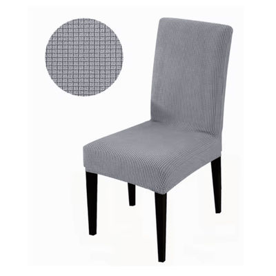 FlexFit Universal Elastic Chair Cover For Dining And Living gray