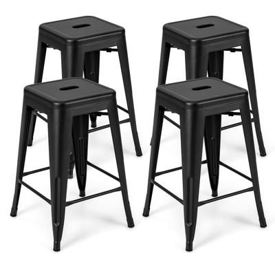 Stackable Metal Bar Stools, Backless Counter Height Bar Chairs For Kitchen Island, Bar, Or Bistro Seating Stackable Metal Bar Stools, Backless Counter Height Bar Chairs For Kitchen Island, Bar, Or Bistro Seating