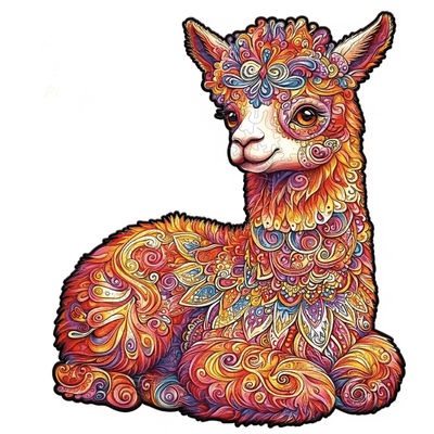 Wooden Animal Jigsaw Puzzle Unique Dog Puzzle Gift For Adults And Kids alpaca a3