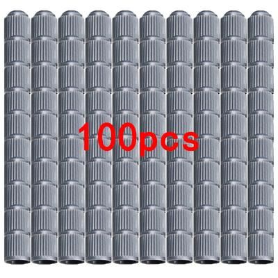 Premium Tire Valve Dust Caps Durable Stem Covers For Car, Bike, Truck & Motorcycle Wheels 100pcs Grey