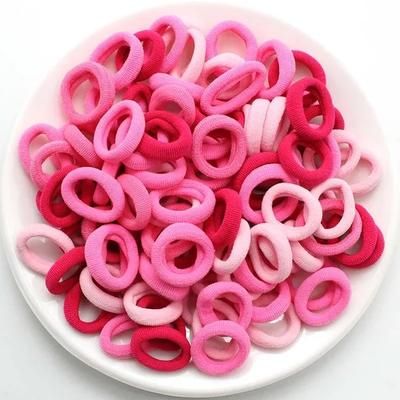 Colorful Nylon Hair Bands For Women & Girls, Soft Elastic Ponytail Holders, Small Hair Ties & Scrunchie Accessories mix Pink
